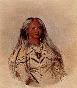 George Catlin Sha-KO-KA, Mandan Girl oil on canvas